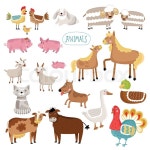 Vector illustration of farm animals. ... | Stock vector | Colourbox