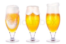 Frosty glasses of light beer isolated ... | Stock image | Colourbox