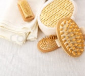 Bath accessories on the white towel | Stock image | Colourbox