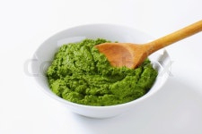 Bowl of homemade spinach puree | Stock image | Colourbox