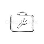 Toolbox vector sketch icon isolated on ... | Stock vector | Colourbox