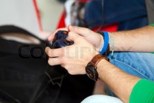 Video game controller in gamer hands | Stock image | Colourbox