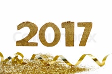 Golden 2017 figures with glitters ... | Stock image | Colourbox