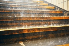 Heavy rain in the city. Rain droplets ... | Stock image | Colourbox