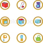 House electronics icon set. Cartoon ... | Stock vector | Colourbox