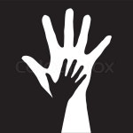 Helping hands Vector illustration on ... | Stock vector | Colourbox
