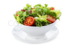 Salad with greens and vegetables on ... | Stock image | Colourbox