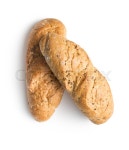 Wholemeal roll on white background | Stock image | Colourbox