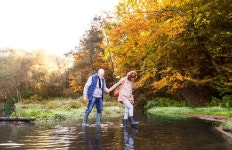 Active senior couple on a walk in a ... | Stock image | Colourbox
