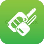 Auto key icon green vector isolated on ... | Stock vector | Colourbox