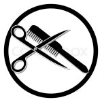 Haircut or hair salon symbol | Vector | Colourbox