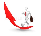 3d man running up to success | Stock image | Colourbox