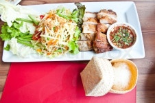 Thai food call SOMTAM and grill chicken | Stock image | Colourbox