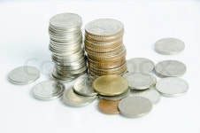 Coin thai bath on white background | Stock image | Colourbox