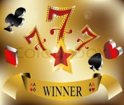 Gambling winner lucky seven 777 banner ... | Stock image | Colourbox