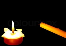 Illustration of two candles on a dark ... | Stock image | Colourbox