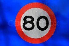 80, traffic board. | Stock image | Colourbox