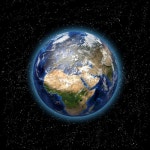 Stars and planet Earth in the space. 3D image. | Stock Photo | Colourbox