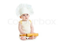 Little boy with rolling pin and cook ... | Stock image | Colourbox