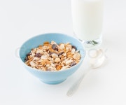 Bowl of healthy cereal with dry fruits ... | Stock image | Colourbox