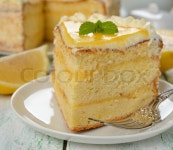 Lemon cake on white background | Stock image | Colourbox