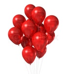 3D red air balloons floating isolated ... | Stock image | Colourbox