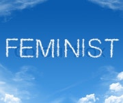 Clouds forming the word Feminist in the ... | Stock image | Colourbox