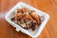 Put chicken in foam boxes. Placed on a ... | Stock image | Colourbox
