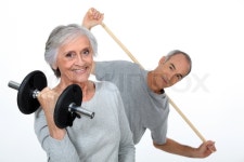 Elderly gym enthusiasts | Stock image | Colourbox