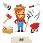 Farmer Icons Set. In the EPS file, ... | Stock vector | Colourbox