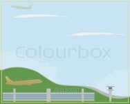 Airport in clear weather. Passenger ... | Stock vector | Colourbox