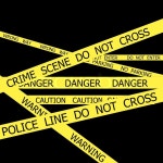 Set of Police tapes on black background | Stock image | Colourbox