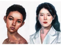 캐리커쳐·인물 외주:  [수채화 손그림] 선물하기 좋은 인물화, 초상화를 그려드립니다 크몽