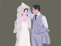 당일제작 라인 드로잉 웨딩/커플/기념일/추억/우정 - 크몽