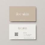 베이지 컬러로 차분한 뷰티샵 QR 명함디자인, 명함 포트폴리오 - 크몽