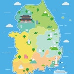 한국 지도 일러스트, 일러스트 포트폴리오 - 크몽
