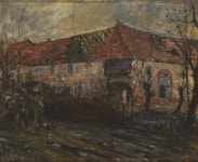 												Soldiers Marching Past Ruined Farm Buildings, Haunted by the Ghost of a Comrade, Western Front | Art UK									