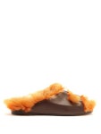REEBONZ 렉스몰 JW 17FW Heart cut-out shearling-lined leather slides - REEBONZ