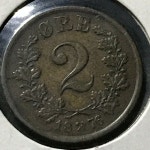 Norway 2 Ore KM 353 XF 1876