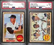 Lot - 1968 #280 (PSA 3), 1968 Supe Mickey Mantle Graded Lot - 1968 #280 (PSA 3), 1968 Super Stars Mantle/Mays/Killebrew #490 (PSA 6)