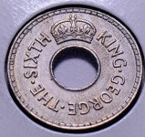 1949 FJ F0054 Fiji 1/2 Penny vintage DE PO-01