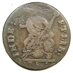 1785 4.3-D R-6 Connecticut Colonial Copper Coin