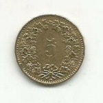 SWITZERLAND 5 RAPPEN 1989B