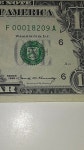 One Dollar Federal Reserve Note Serial No. F000 1969 $1 One Dollar Federal Reserve Note Serial No. F0001-8209 A GEM CRISP OLD J8