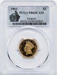 1863 $3 PR65CAM PCGS