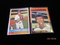 1975 1976 TOPPS BASEBALL 2 LOT TOMMY JOHN LOS ANGELES D 1975 1976 TOPPS BASEBALL 2 LOT TOMMY JOHN LOS ANGELES DODGERS G3894