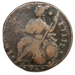 1787 32.4-X.5 R-5+ Connecticut Colonial Copper Coin