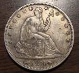 1874 Liberty Seated Half Dollar