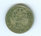 SAINT THOMAS AND PRINCE ISLAND 1929 20 CENTAVOS