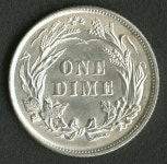 1897 10c Barber Silver Dime, Choice BU, Great Details
